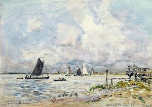 Leszállótér az Escaut-on, 1866 alkotó: Johan Barthold Jongkind